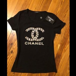 Authentic Chanel T-Shirt with Gems